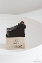 Load image into Gallery viewer, Black charcoal, balsam fir and sweet orange soap