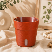 Charger l'image dans la galerie, Pot semi-hydroponique en terre cuite orange, avec trou de drainage latéral