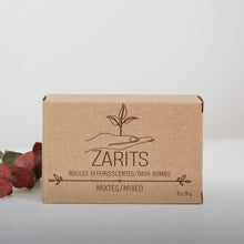 Load image into Gallery viewer, Boîte kraft ZARITS de boules de bain effervescentes mixtes, coffret de 6