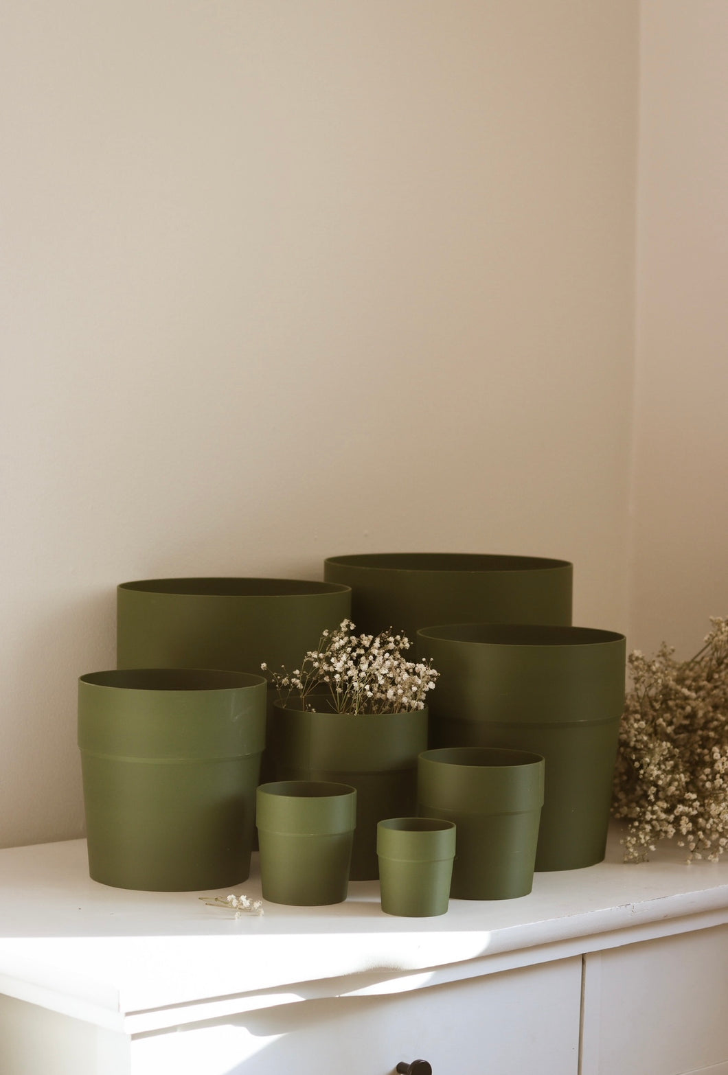 Cache pot 3D / Pot semi-hydro Kaki