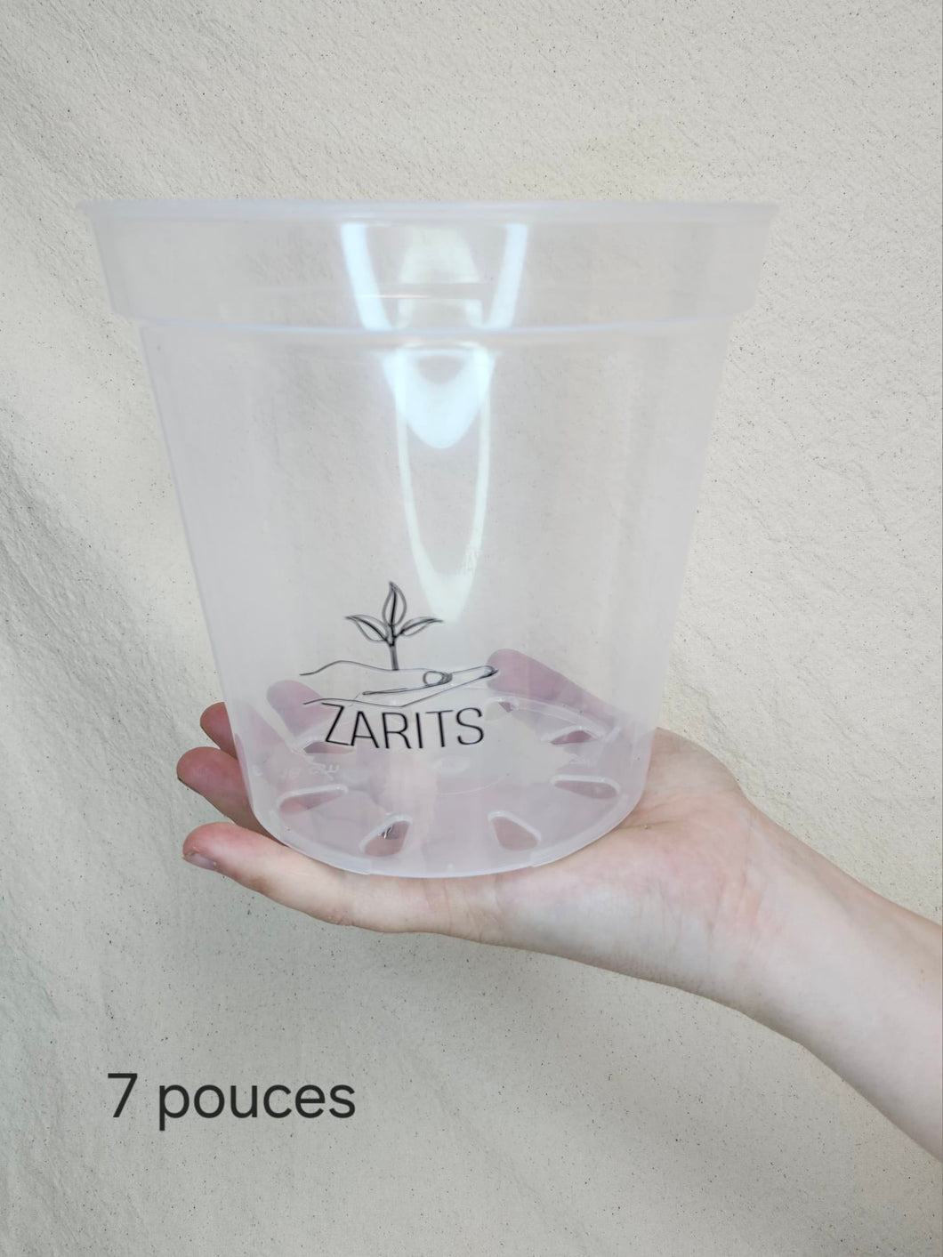 Pot 7 pouces transparent pour plante