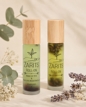 Load image into Gallery viewer, Duo de roll-on bien-être : 2 flacons en verre vert, bouchon bambou

