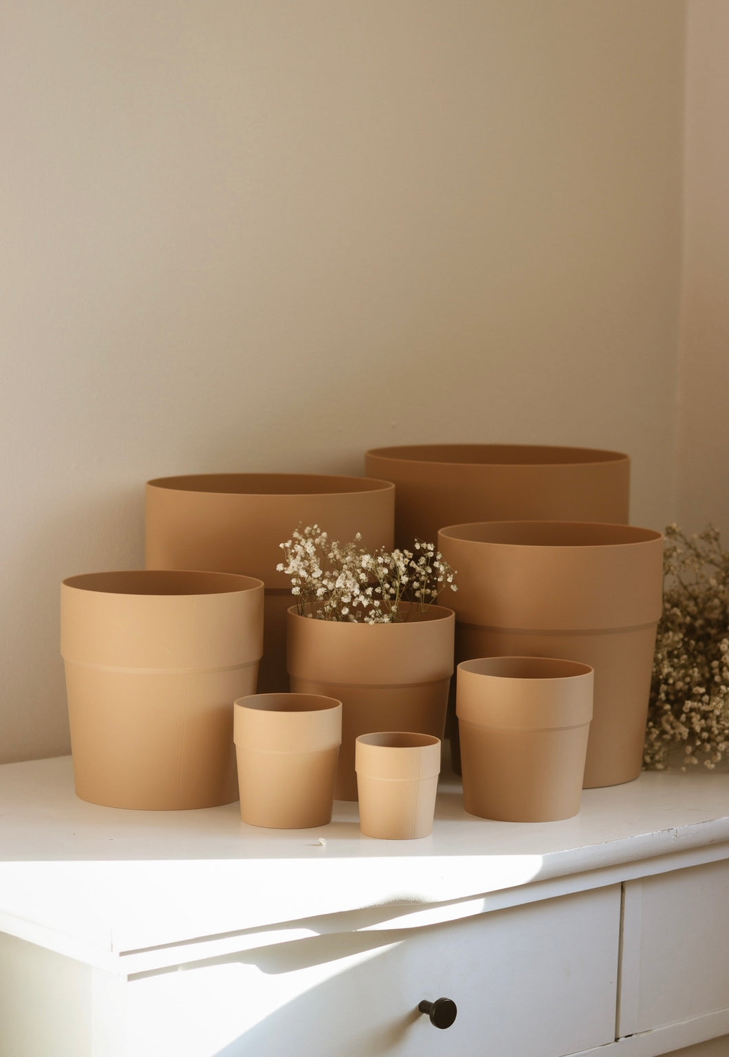 Cache pot 3D / Pot semi-hydro Beige