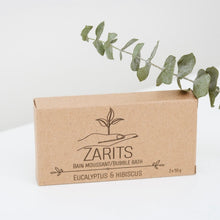 Load image into Gallery viewer, Boîte ZARITS de bain moussant, eucalyptus &amp; hibiscus, en carton kraft

