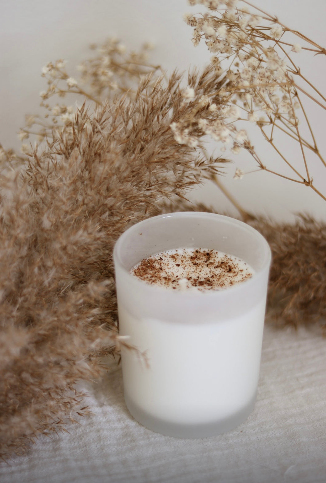 Chandelle au géranium, au sapin et à la menthe poivrée