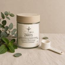 Load image into Gallery viewer, Pot de vapeur de douche ZARITS, senteur eucalyptus et menthe poivrée, avec cuillère
