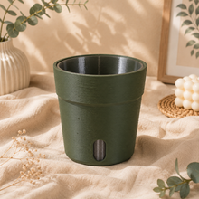 Charger l'image dans la galerie, Pot semi-hydroponique kaki vert foncé, avec ouverture de mèche
