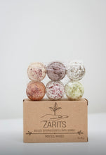 Charger l'image dans la galerie, Coffret ZARITS de 6 boules de bain effervescentes, six bombes dans une boîte kraft
